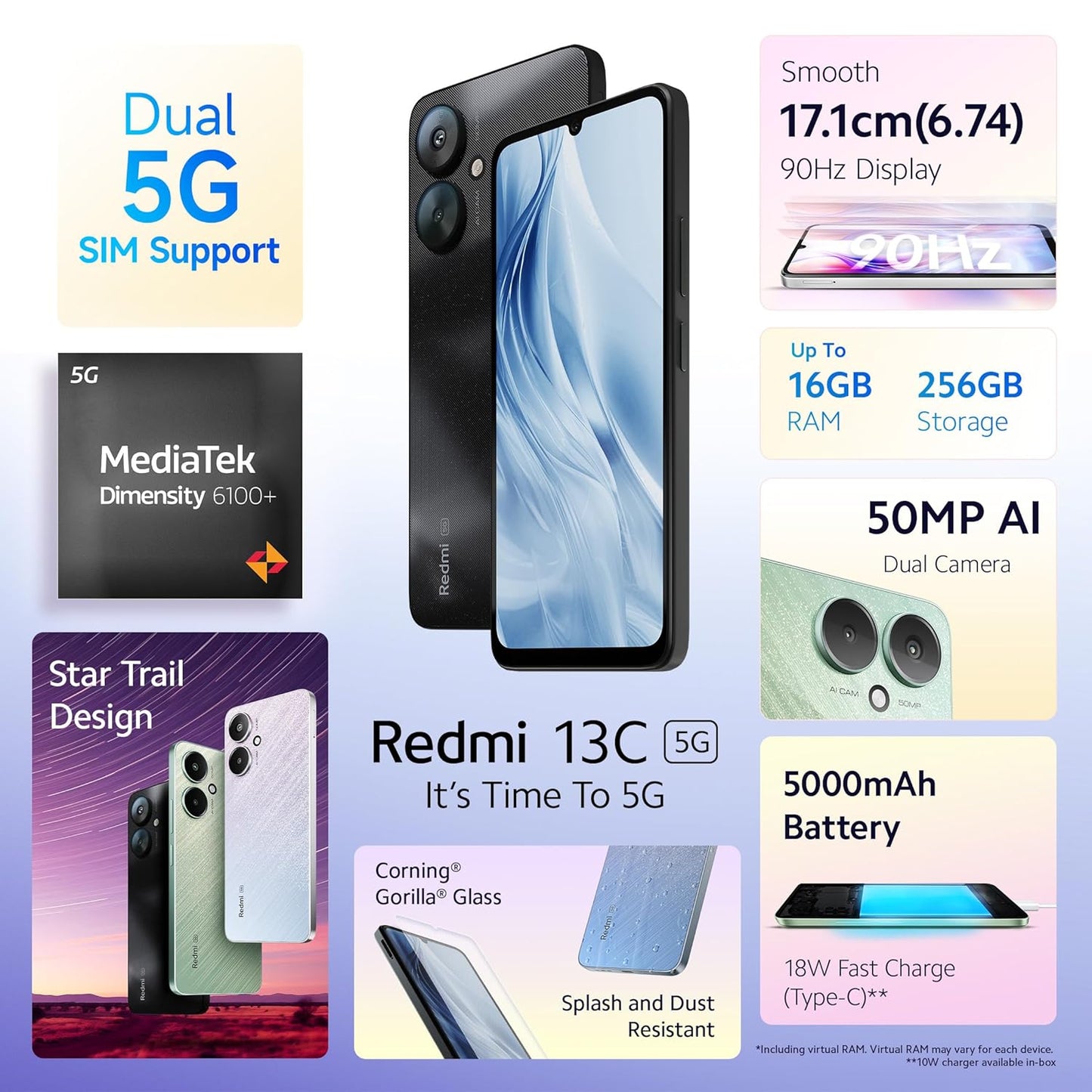 REDMI 13C 5G (256 GB) (8 GB RAM)