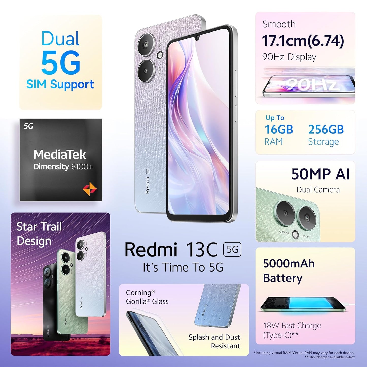 REDMI 13C 5G (256 GB) (8 GB RAM)