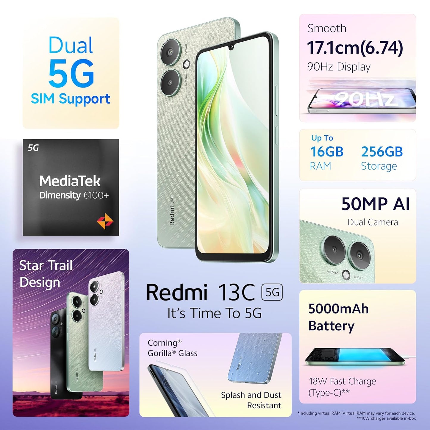 REDMI 13C 5G (256 GB) (8 GB RAM)