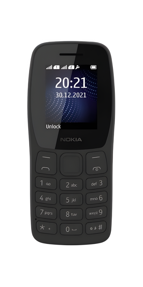 Nokia 105 Dual Sim, Keypad Mobile Phone with Wireless FM Radio  (Charcoal)